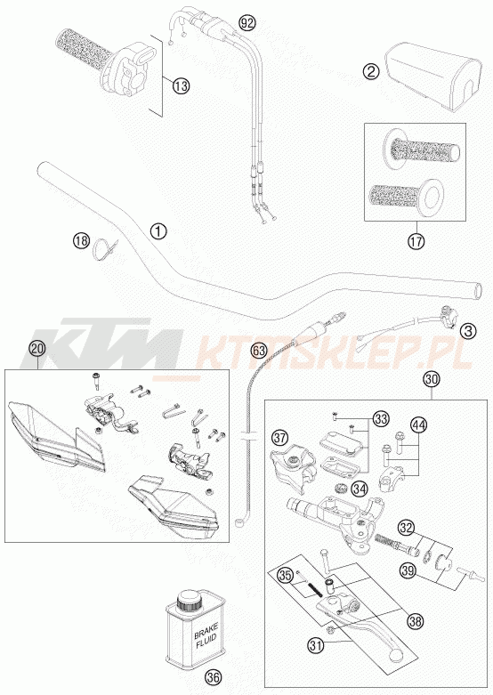 Schemat "kierownica i osprzęt" do KTM 250 SX-F MUSQUIN REPLICA