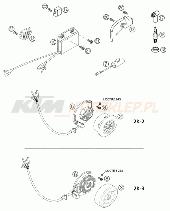 Schemat "układ zapłonowy" do KTM 300 EXC SIX-DAYS