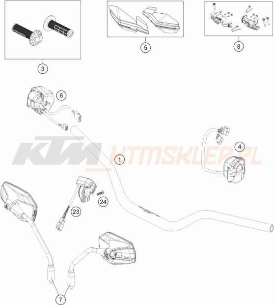 Schemat "kierownica i osprzęt" do KTM 690 ENDURO R