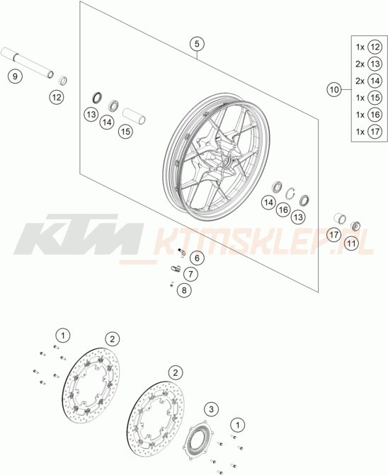Schemat "koło przód" do KTM 1290 SUPER ADVENTURE S
