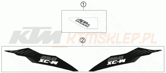 Schemat "naklejki" do KTM 250 XC-W