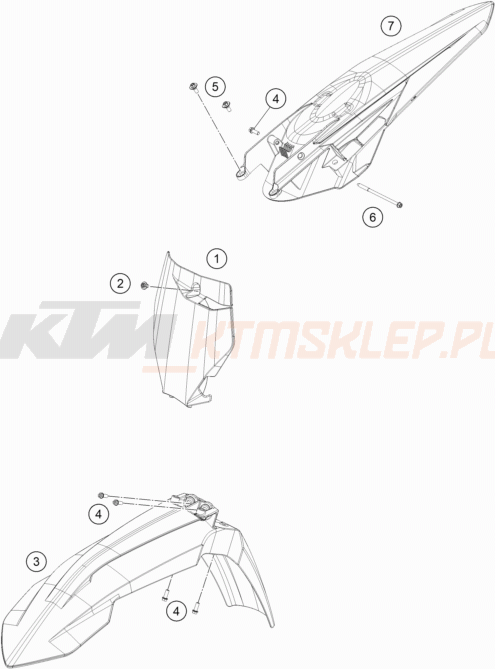 Schemat "czasza, błotniki" do KTM 300 XC