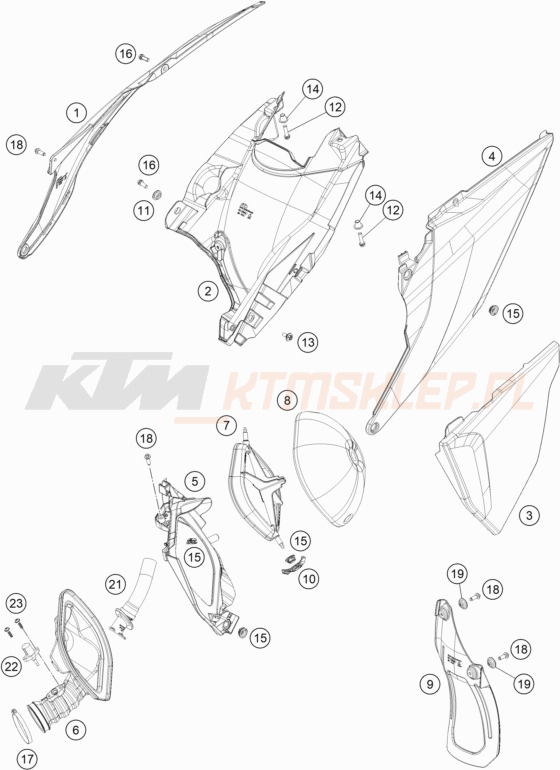 Schemat "filtr powietrza" do KTM 150 EXC TPI