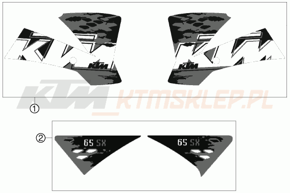 Schemat "naklejki" do KTM 65 SX
