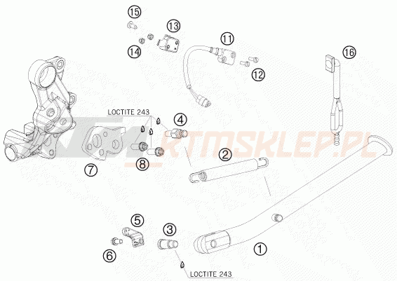 Schemat "stopki postojowe" do KTM 690 ENDURO R