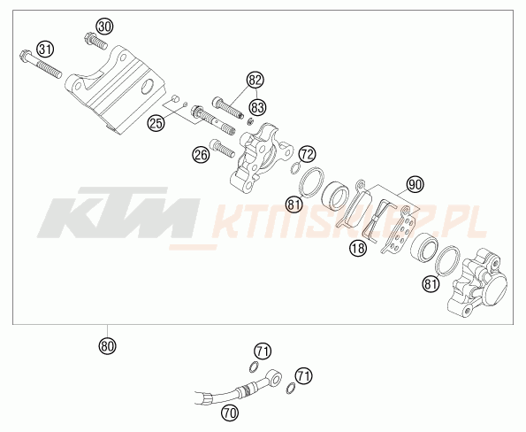 Schemat "zacisk hamulcowy tył" do KTM 50 SX PRO SENIOR LC
