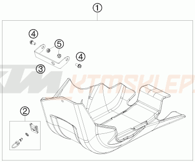 Schemat "osłona silnika" do KTM 450 EXC SIX DAYS