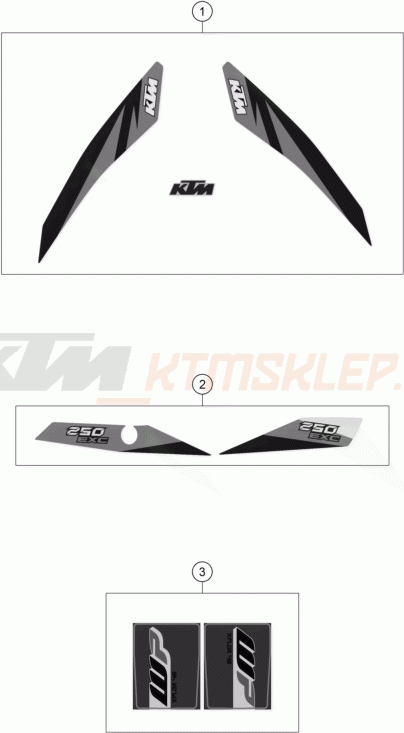 Schemat "naklejki" do KTM 250 EXC