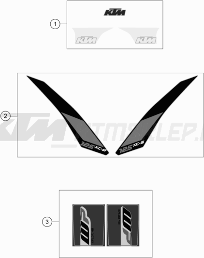 Schemat "naklejki" do KTM 125 XC-W