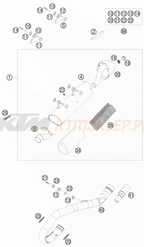 Schemat "układ wydechowy" do KTM 450 EXC-R