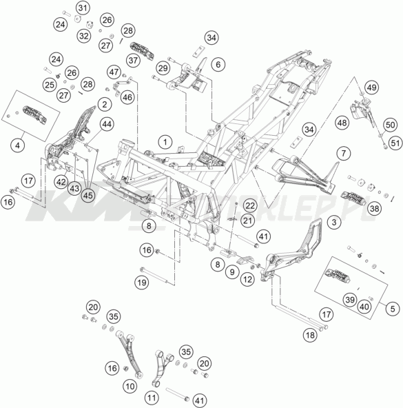 Schemat "rama" do KTM RC 200 W/O ABS