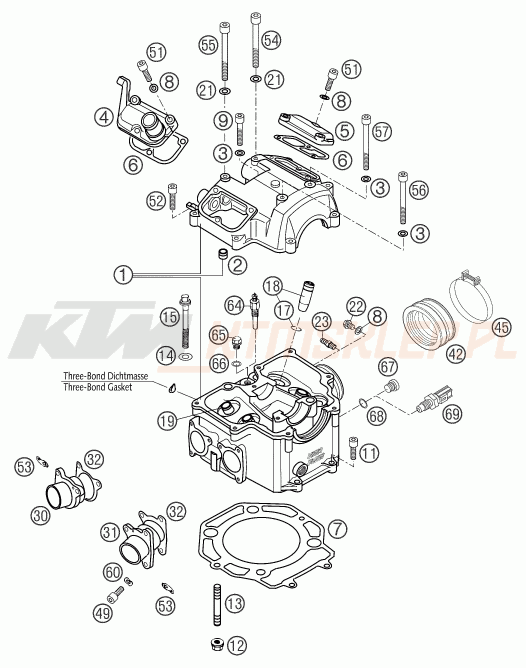 Schemat "głowica" do KTM 640 LC4 SUPERMOTO