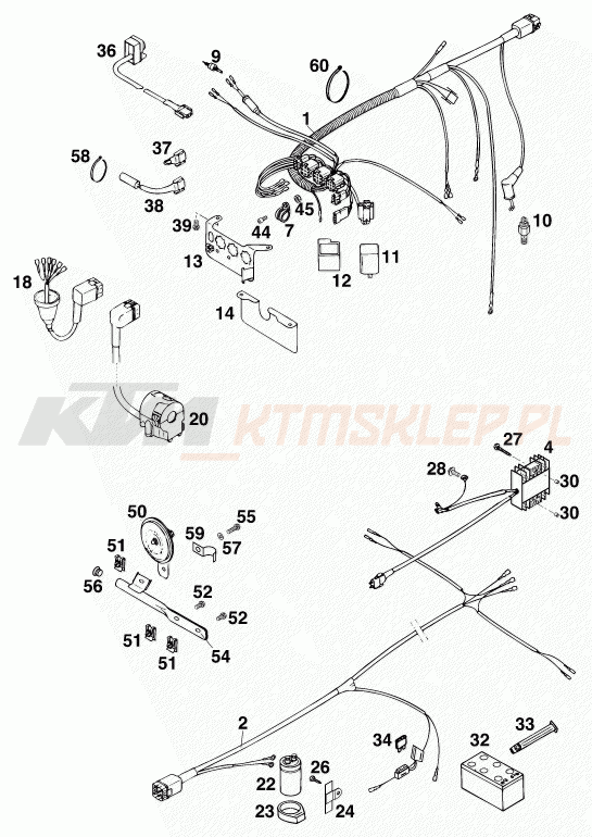 Schemat "wiązka elektryczna" do KTM 620 EGS 37KW 20lt BLAU