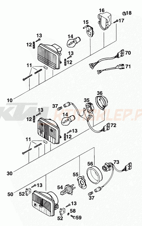 Schemat "oświetlenie" do KTM 125 E-GS