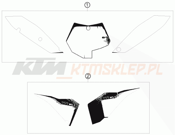 Schemat "naklejki" do KTM 250 XC-F