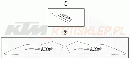 Schemat "naklejki" do KTM 250 XC-F