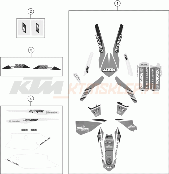 Schemat "naklejki" do KTM 300 EXC FACTORY EDITION