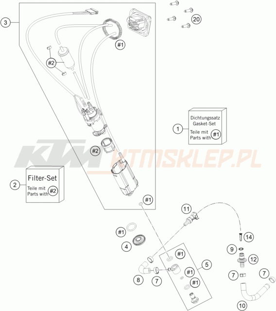 Schemat "pompa paliwa" do KTM 500 EXC-F