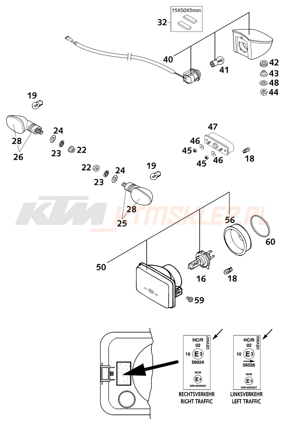Schemat "oświetlenie" do KTM 640 LC 4