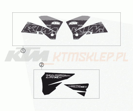Schemat "naklejki" do KTM 250 XC-W