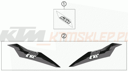 Schemat "naklejki" do KTM 500 EXC