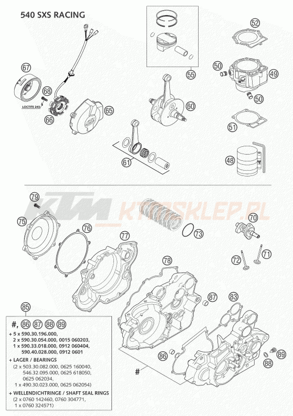 Schemat "NEW PARTS" do KTM 450 SXS RACING