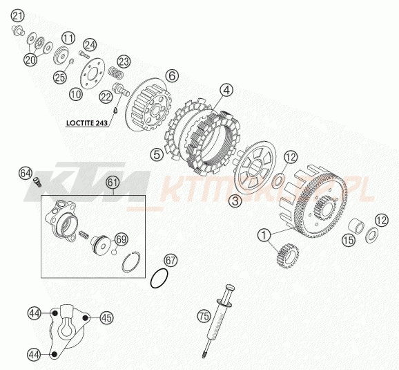 Schemat "sprzęgło" do KTM 65 SX