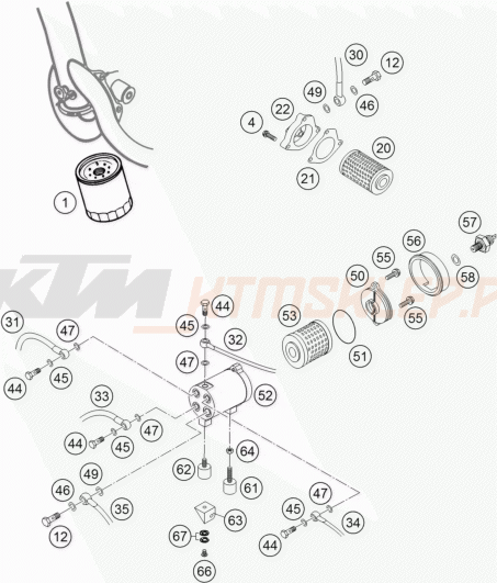 Schemat "smarowanie silnika" do KTM 450 RALLYE FACTORY REPLICA