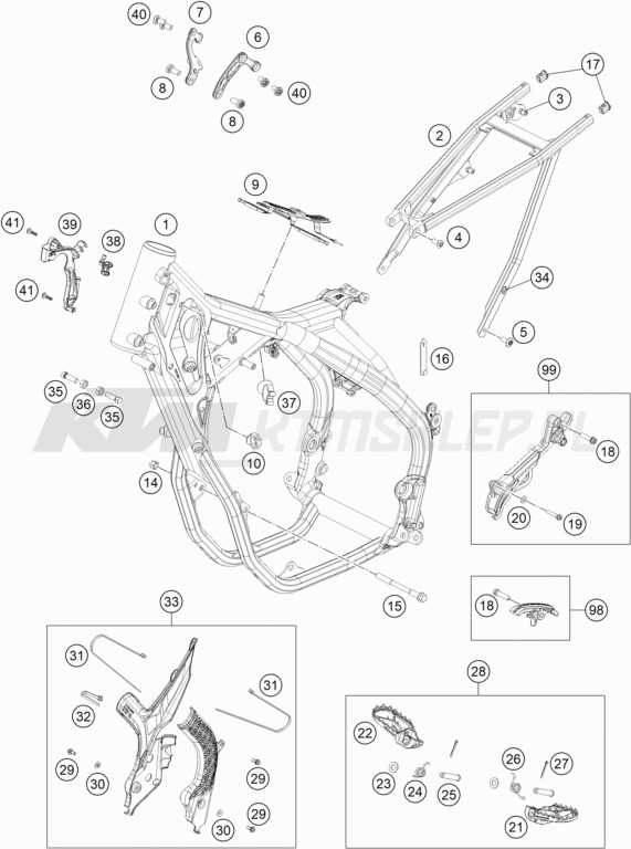Schemat "rama" do KTM 500 EXC-F