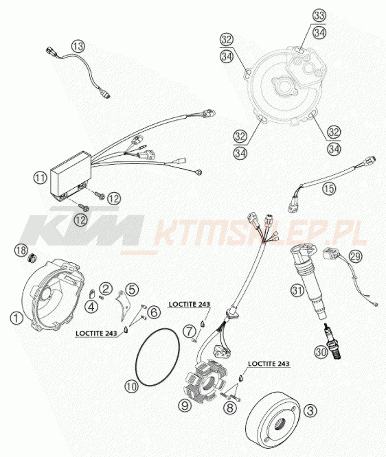 Schemat "układ zapłonowy" do KTM 660 SM FACTORY REPLICA