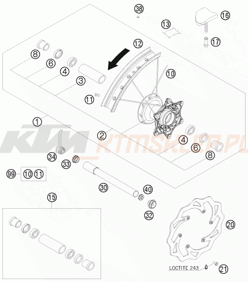 Schemat "koło przód" do KTM 450 EXC SIX DAYS