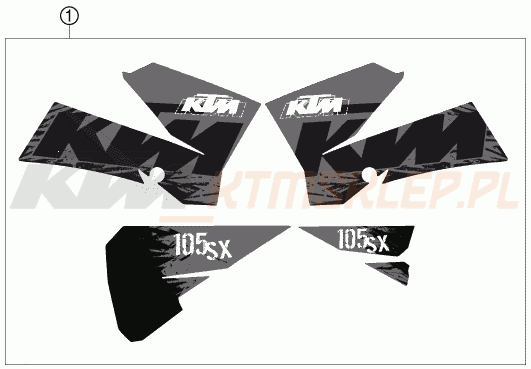 Schemat "naklejki" do KTM 105 SX