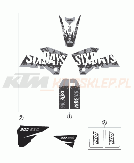 Schemat "naklejki" do KTM 300 EXC SIX-DAYS