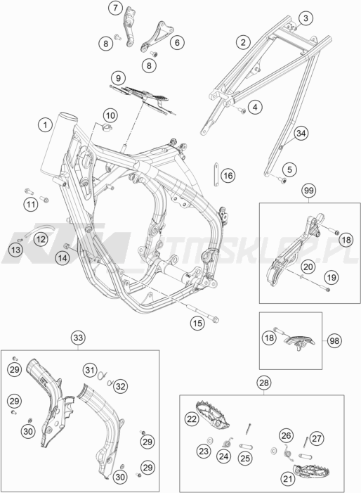 Schemat "rama" do KTM 350 SX-F