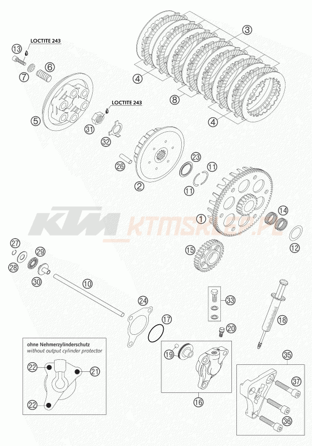 Schemat "sprzęgło" do KTM 450 SMS