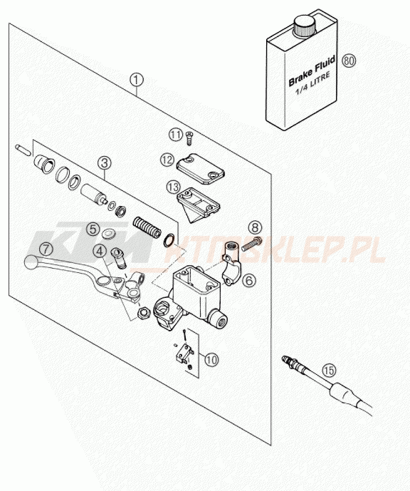 Schemat "przedni hamulec" do KTM 640 DUKE II