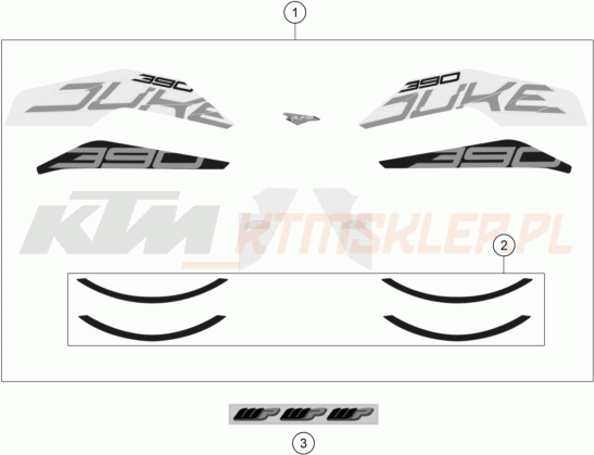 Schemat "naklejki" do KTM 390 DUKE