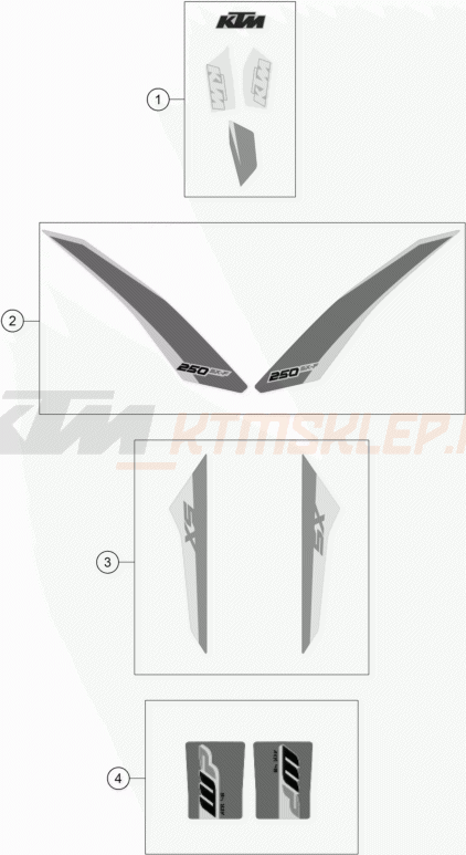 Schemat "naklejki" do KTM 250 SX-F