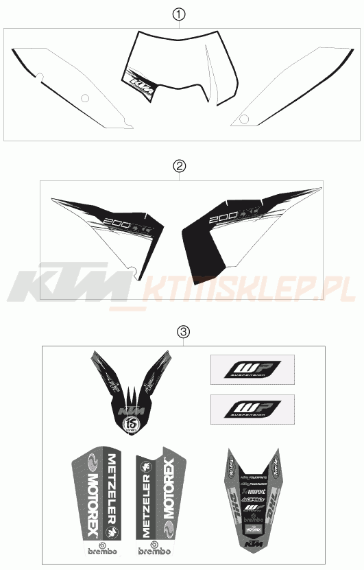 Schemat "naklejki" do KTM 200 EXC