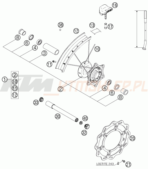 Schemat "koło przód" do KTM 450 SXS