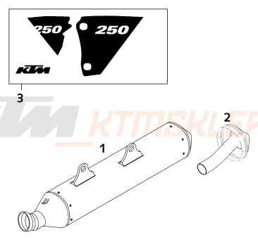 Schemat "NEW PARTS" do KTM 250 EXC RACING