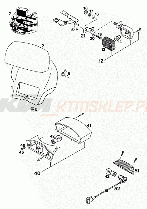 Schemat "oświetlenie" do KTM 350 E-XC 20KW/Sup.Com