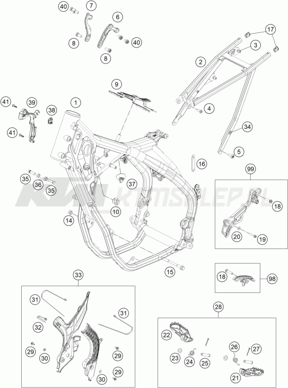 Schemat "rama" do KTM 450 EXC-F