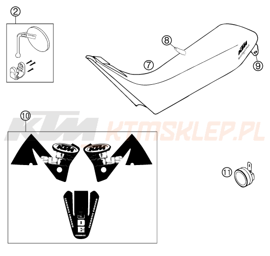 Schemat "NEW PARTS" do KTM 400 EXC RACING SIX-DAYS