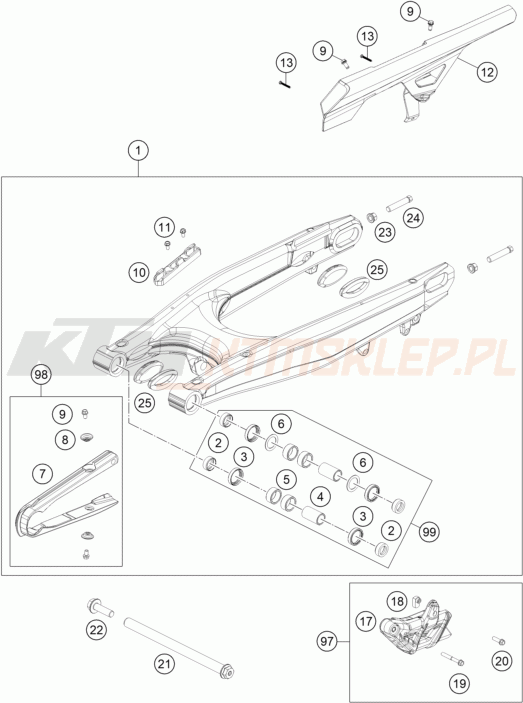 Schemat "wahacz" do KTM 690 SMC R