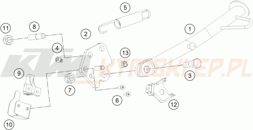 Schemat "stopki postojowe" do KTM RC0, W/O ABS