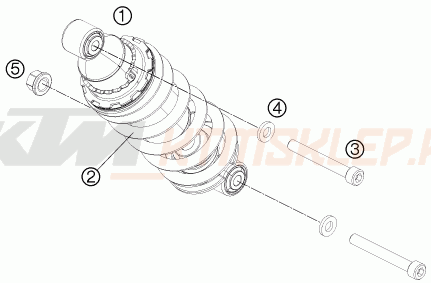 Schemat "amortyzator tył" do KTM 125 DUKE
