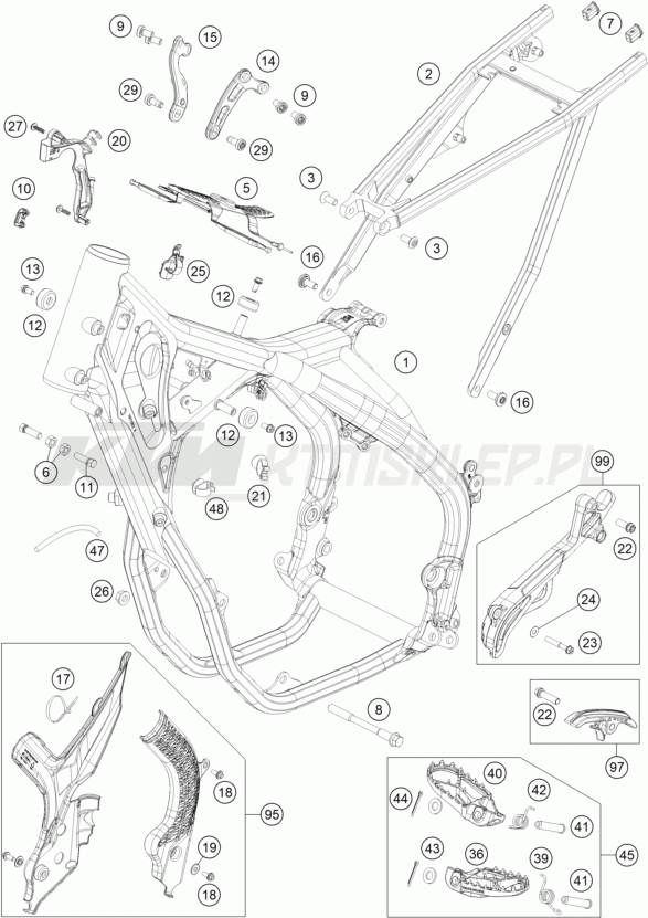 Schemat "rama" do KTM 450 XCF-W