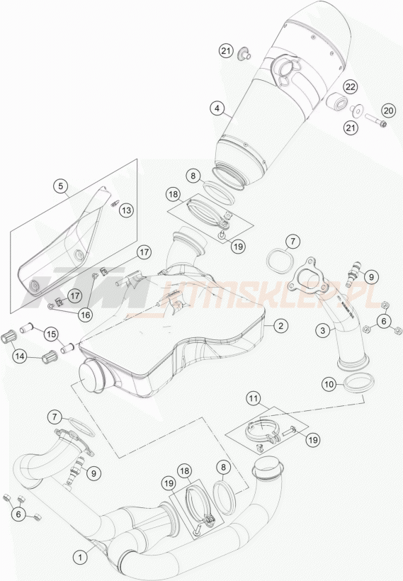 Schemat "układ wydechowy" do KTM 1290 SUPERDUKE R ABS