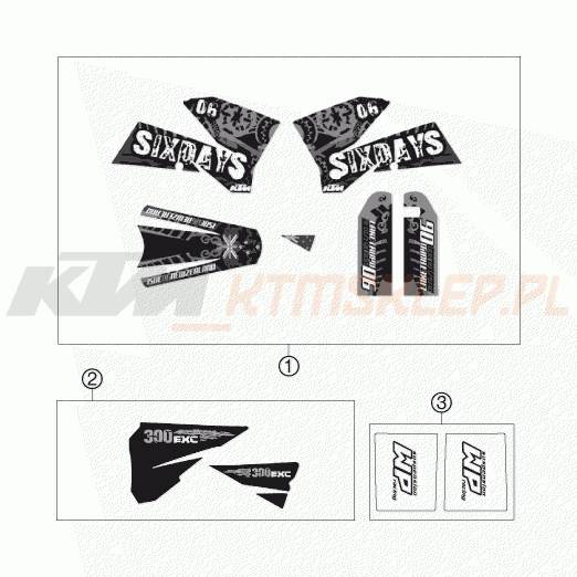 Schemat "naklejki" do KTM 300 EXC SIX-DAYS